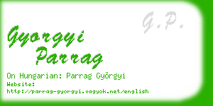 gyorgyi parrag business card