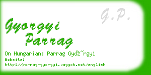 gyorgyi parrag business card